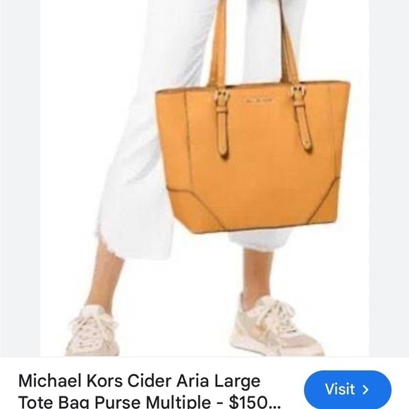 Michael Kors aria cider tote purse lg (mustard/cider yellow) EUC - Picture 3 of 12